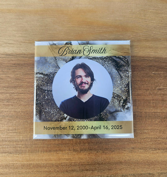 Custom Golden Memorial Magnet