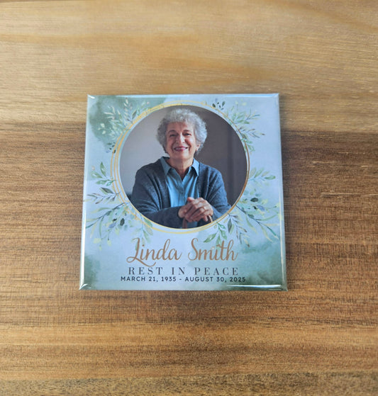 Custom Tranquil Green Memorial Magnet