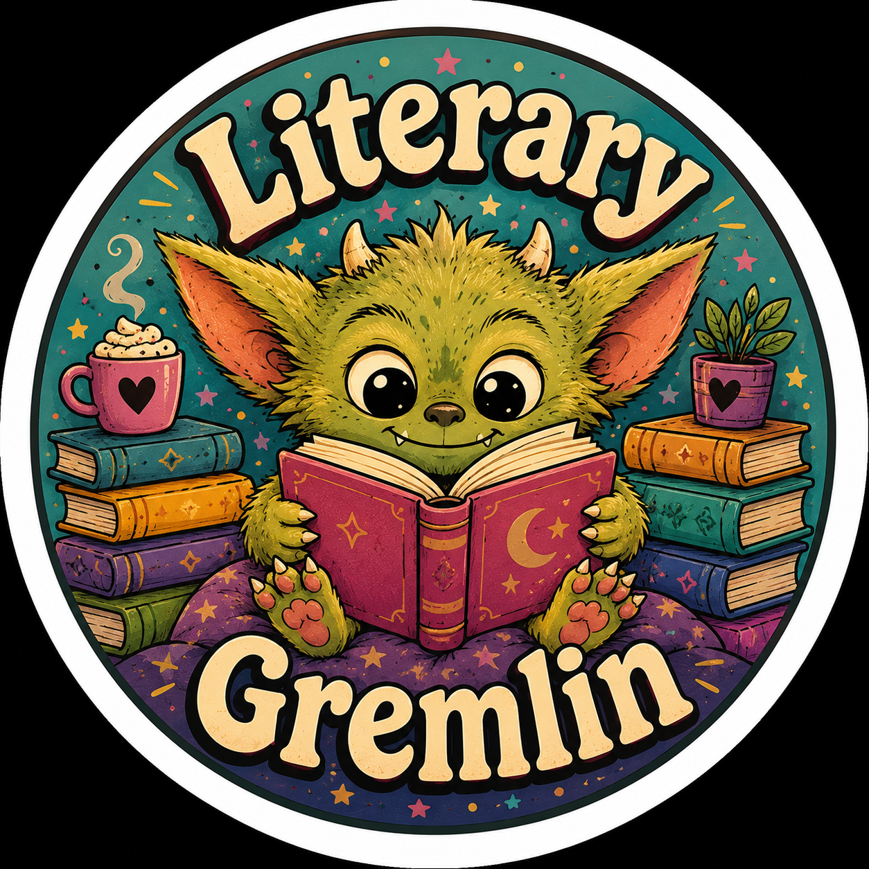 Literary Gremlin Button Pin