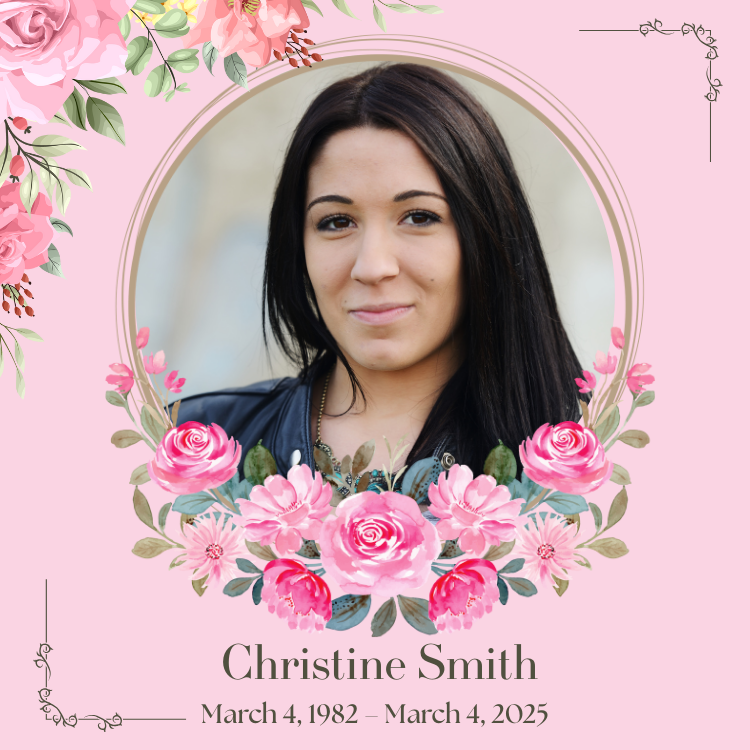 Pink Floral Memorial Magnet
