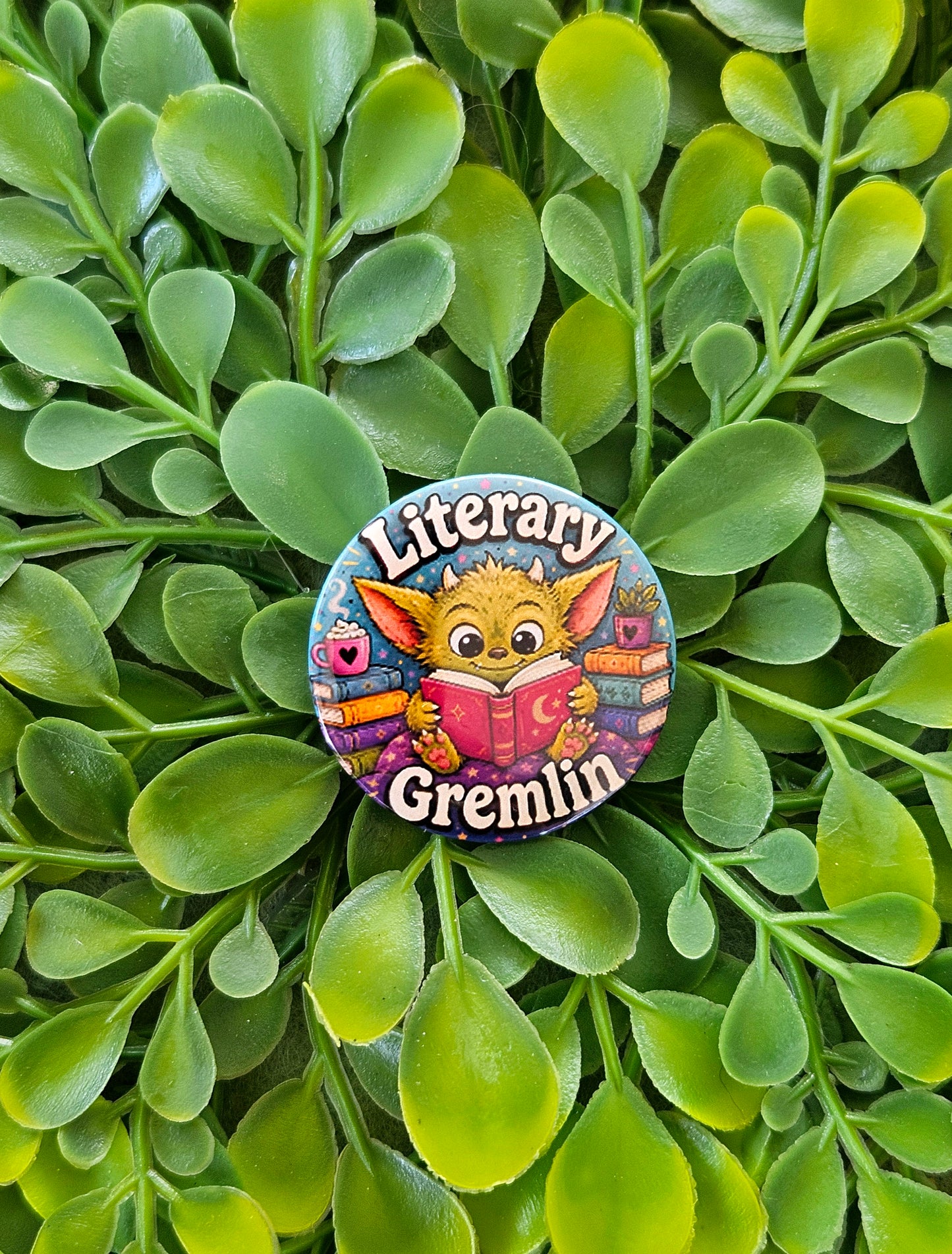 Literary Gremlin Button Pin