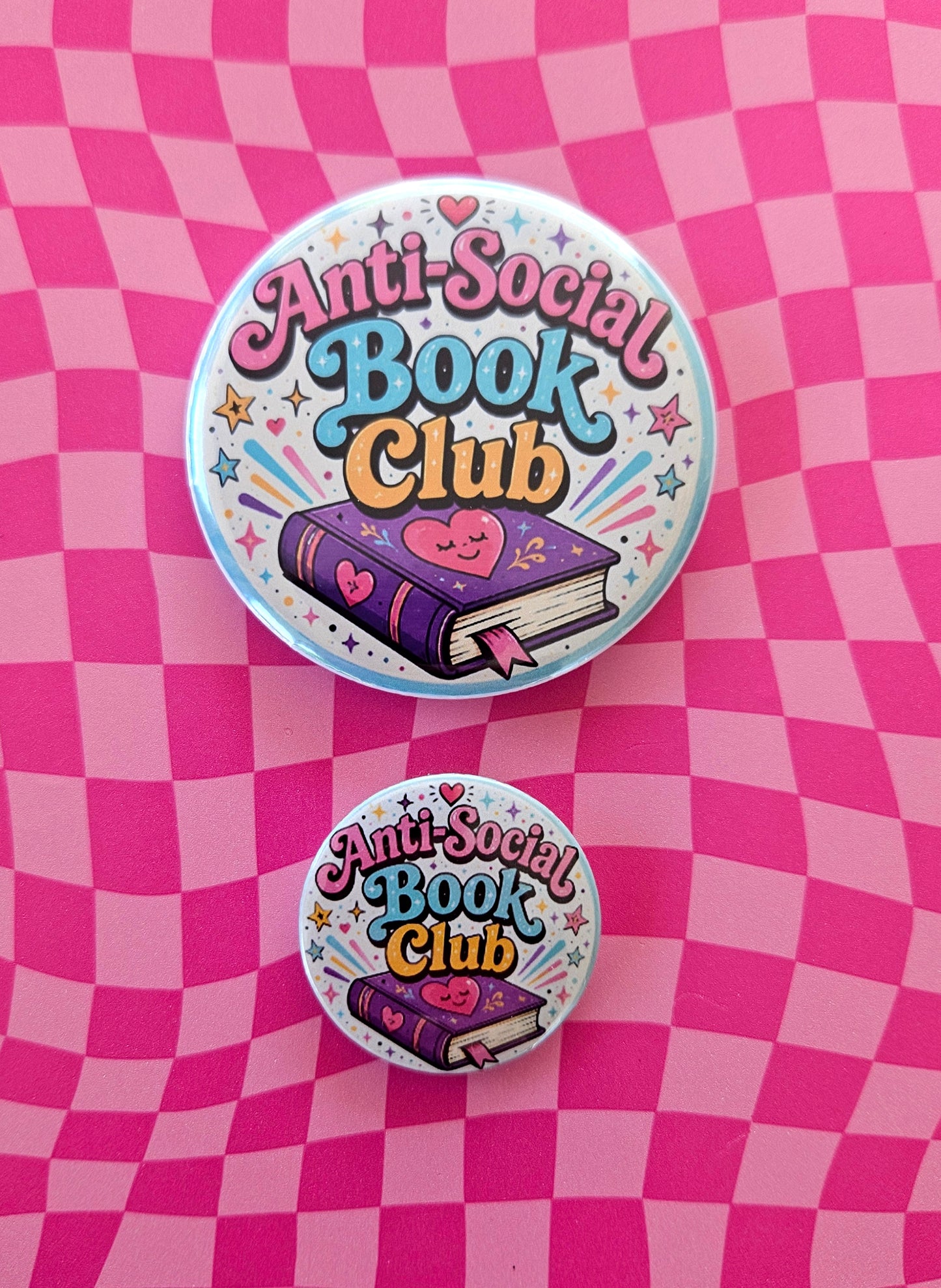 Anti-Social Book Club Button Pin